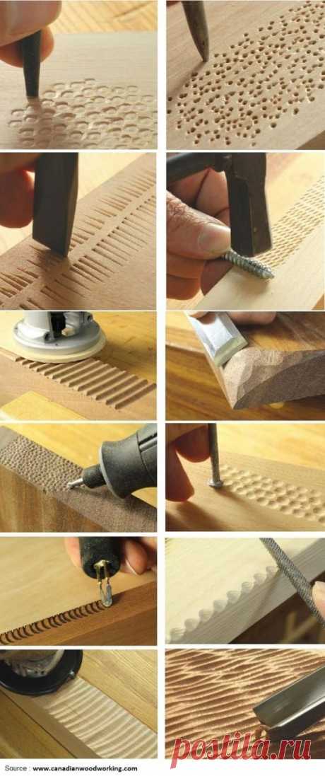 Voici 12 textures / apparences différentes que l'on peut donner à du bois. Cela peut donner des idées.... | Woodwork