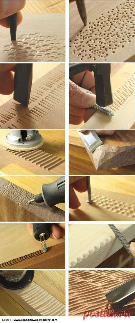 Voici 12 textures / apparences différentes que l'on peut donner à du bois. Cela peut donner des idées.... | Woodwork