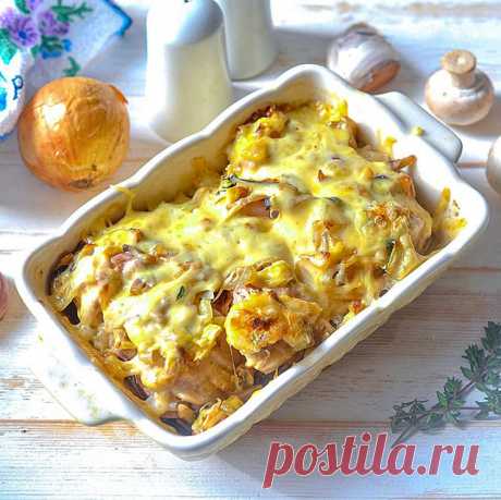 Курица с шампиньонами и сыром в духовке — ДОМАШНИЕ
