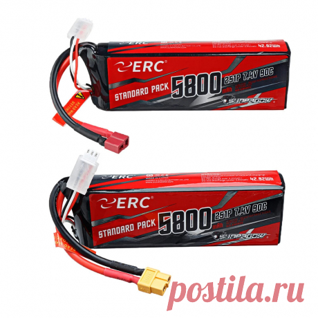 Sunpadow erc 7.4v 5800mah 100c 2s lipo battery t/xt60 plug with battery strap for rc car Sale - Banggood.com