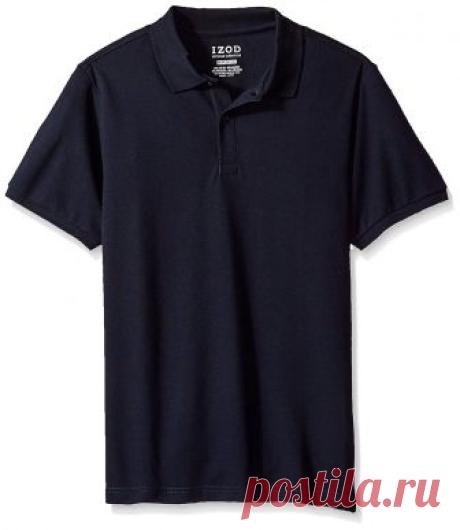 IZOD Uniform Young Men's Short Sleeve Pique Polo, Navy, Medium at Amazon Men’s Clothing store: