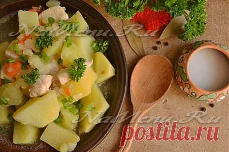 Картошка с куриным филе в мультиварке