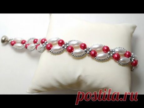 Arpa inci boncuk ile bileklik yapımı * Браслет из жемчуга и бисера * Beaded bracelet making *