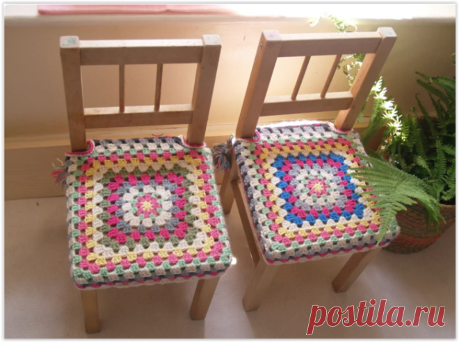 Шикарные коврики и чехлы на табуреты и стулья крючком