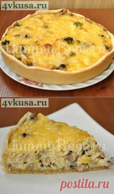 Лоранский пирог с грибами и курицей | 4vkusa.ru