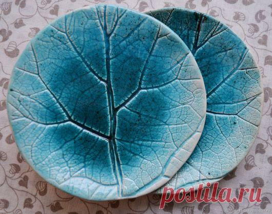 Тарелки Лопух голубой – купить в интернет-магазине на Ярмарке Мастеров с доставкой