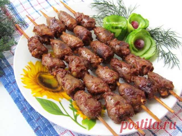 Шашлычки из куриных сердечек (подходит для диеты Дюкан)