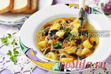 Грибной суп с макаронами