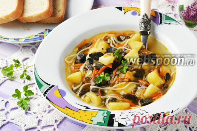 Грибной суп с макаронами
