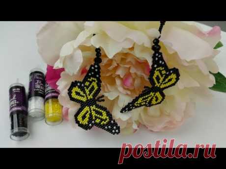 ARETES MARIPOSA/PUNTADA LADRILLO /MARIPOSA DE MIYUKI