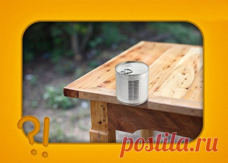 Что в банке?
На край стола поставили жестяную банку, плотно закрытую крышкой, так, что 2/3 банки свисало со стола. Через некоторое время банка упала. Что было в банке?