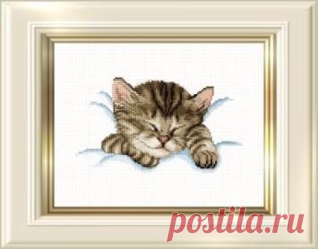 Вышивка крестом, схемы Котёнок
