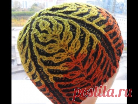Шапка"Бриошь"  из Кауни узор-"пшеница"(knitting hat Brioche) (Шапка #20)