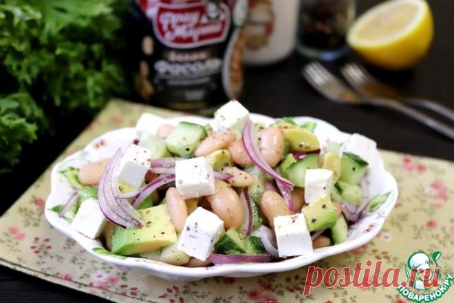 Салат с авокадо, фасолью и брынзой Кулинарный рецепт
