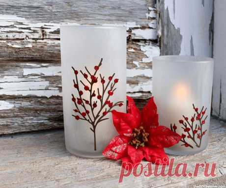 Подсвечник из матового стекла