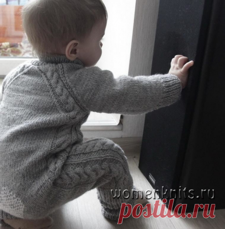 Комбинезон спицами «Для сынули»
Описание: https://womanknits.ru/vyazanie-dlya-detej/kombinezony-konverty/kombinezon-spicami-dlya-synuli