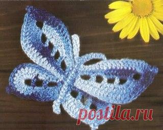 Бабочки - красивый декор для интерьера и одежды. Еще больше прекрасных идей вы найдете на страничке нашей группы Чудо-крючок. Рукоделие 
ПОСМОТРЕТЬ ПОДРОБНЕЕ...