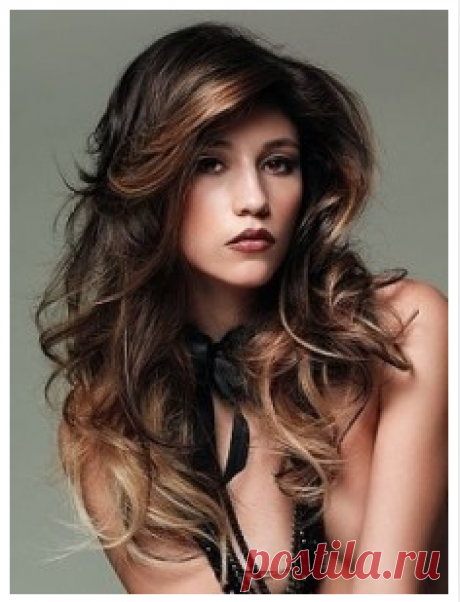 Окрашивание Омбре на длинные темные волосы с укладкой локоны | Стрижки и Прически