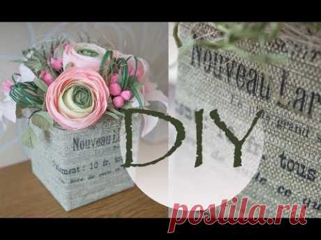 Букет из гофрированной бумаги в коробке DIY Tsvoric Bouquet of corrugated paper in a box