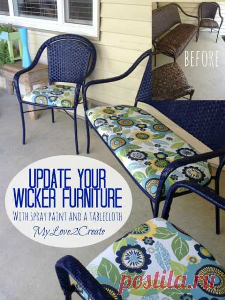 Wicker Furniture Makeover | My Love 2 Create