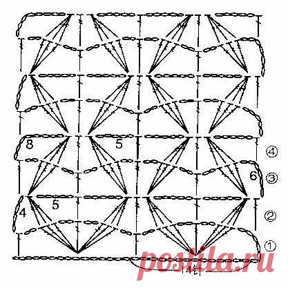 Вязаные узоры крючком Схемы