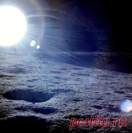 Человек на Луне. Солнце на снимках Аполлонов в 20 раз больше. - 4 Ноября 2009 - Освоение Луны