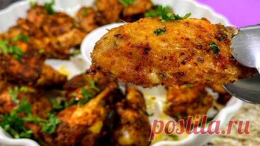 Куриные крылышки с хрустящей корочкой. Простой рецепт как вкусно приготовить крылышки в духовке. | Рецепты в гостях у Вани | Дзен