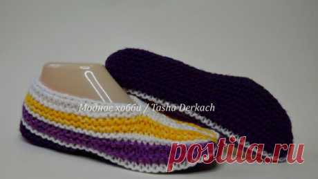 Следки из остатков пряжи одним полотном / для начинающих | Knit.Tasha | Дзен