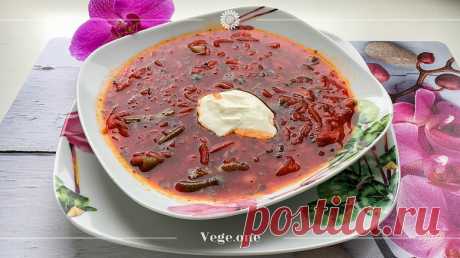 Борщ без мяса с квашеной капустой и фасолью