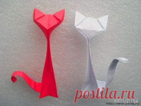 Кошечка оригами — Сделай сам, идеи для творчества - DIY Ideas