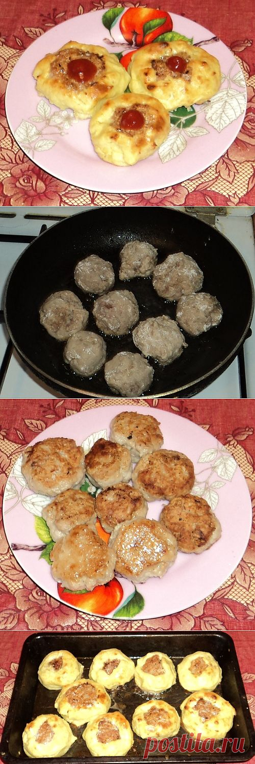 Картофельные гнезда с мясом / Рецепты с фото