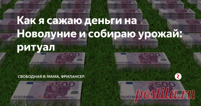 Как я cажаю деньги на Новолуние и собираю урожай: ритуал Не знаю, как и почему – но этот ритуал работает. Проверено неоднократно.