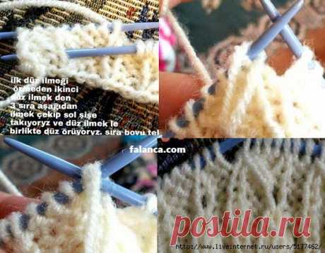 Рельефный узор спицами