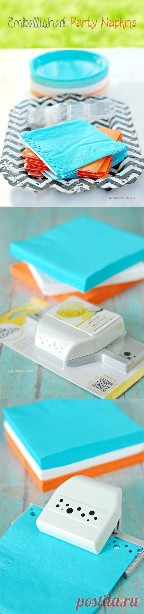 DIY Embellished Party Napkins | The Gunny Sack