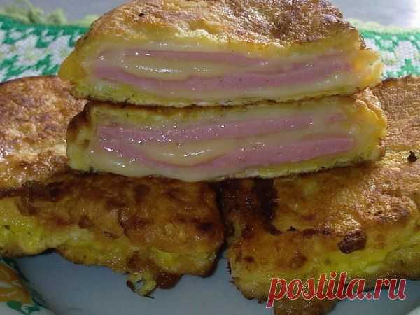 Сырные конвертики с ветчиной