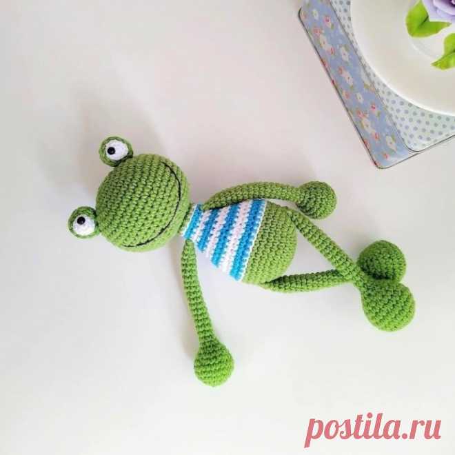 ​Лягушонок из пряжи Лягушонок из пряжиАвтор: Макаревич Виктория.