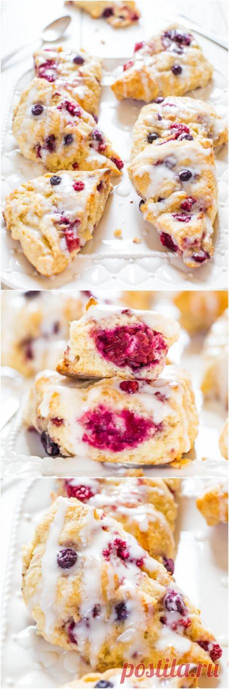 The Best Glazed Mixed Berry Scones | Рецепт