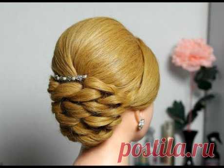 Bridal updo, Wedding prom hairstyles for long hair. Свадебная прическа на длинные волосы.