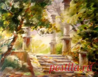 ♥ღ♥Осенняя атмосфера. Акварель. Художник Виктор Зелик♥ღ♥