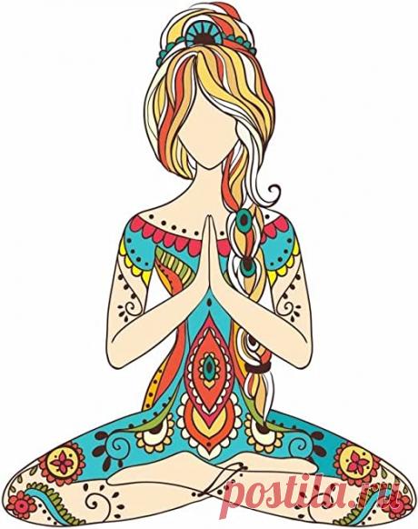 Yoga Girl Ornament Meditation Pose Stock Vector (royalty Free) 1851813820