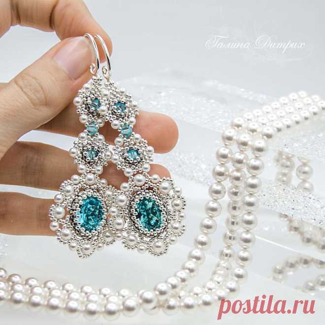 Создаем серьги «Жемчужные кружева»: два варианта воплощения