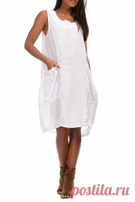Купить Платье Couleur lin PAOLA_BLANC_ROBE WHITE со скидкой в интернет-магазине kupivip.ru - распродажа