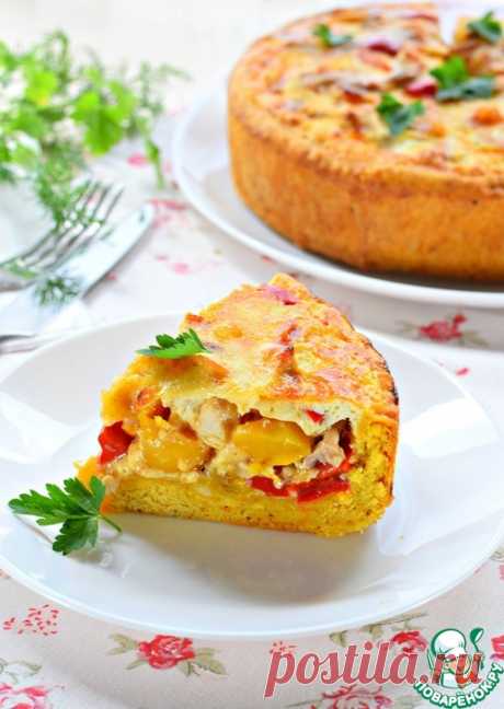 Пирог со сладким перцем и курицей - кулинарный рецепт