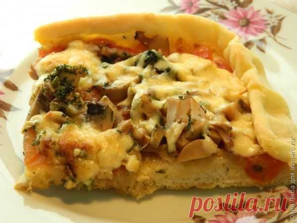 Пицца с маринованными помидорами и шампиньонами / Рецепты с фото