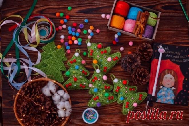 Вязаная мини ёлочка из категории Интересные идеи – Вязаные идеи, идеи для вязания