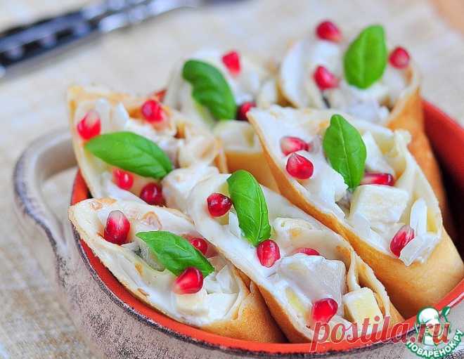 Блины с селедкой и яблоком – кулинарный рецепт