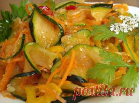 Маринованные кабачки быстрого приготовления по-корейски