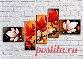 Купить модульные картины цветы + подарок всем!