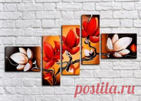 Купить модульные картины цветы + подарок всем!