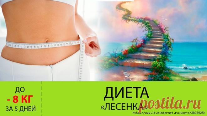 Супер диета Лесенка – похудей до 8 кг за 5 дней - проста, как и все гениальное!